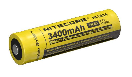 Batteri 18650 med knapp